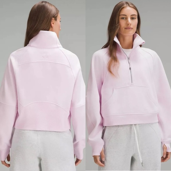 NWT Lululemon Scuba Oversized Funnel-Neck Half Zip in Meadowsweet Pink Size M/L - Picture 1 of 14